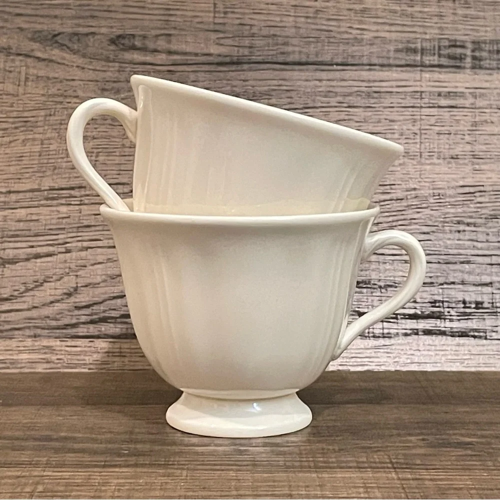 Wedgewood Pedestal Tea Cups England Set of Two